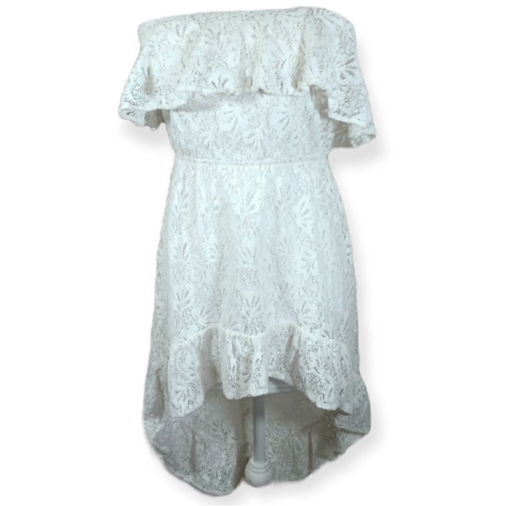 WINDSOR STRAPLESS WHITE LACE DRESS SZ.M EUC
